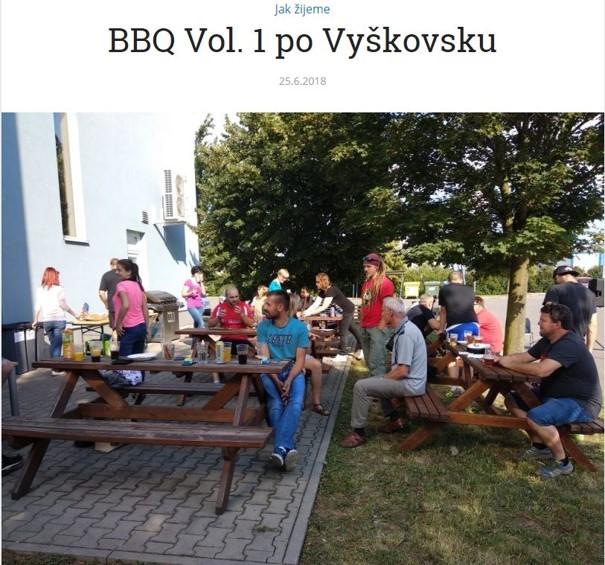 Ukázka titulku článku o BBQ akci.