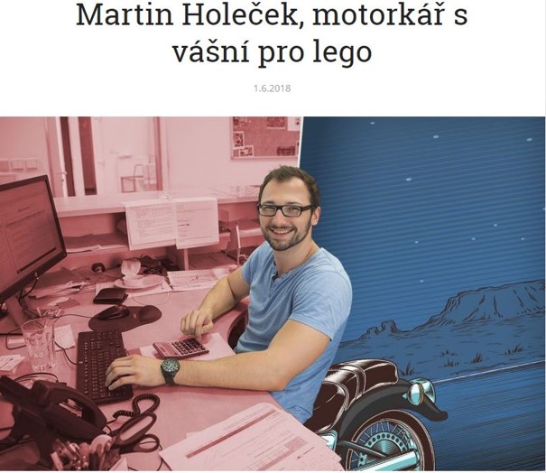 Ukázka titulku článku s Martinem Holečkem.