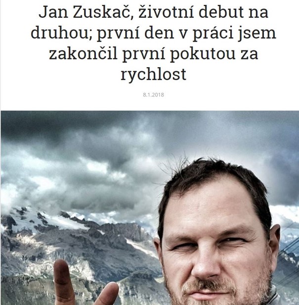 Ukázka titulku článku s Janem Zuskačem.